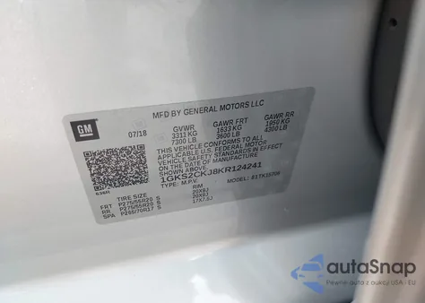 2019 GMC Yukon Denali из США, поврежденный, VIN 1GKS2CKJ8KR124241